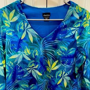 Assoluto V-Neck Palm Blouse Size XL